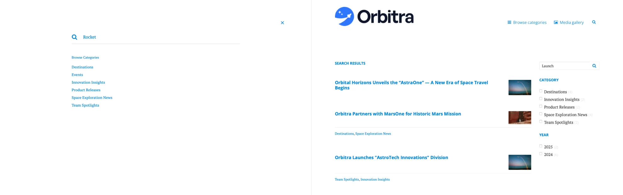 Old Prezly theme search