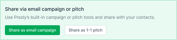 Share modal share from Prezly section