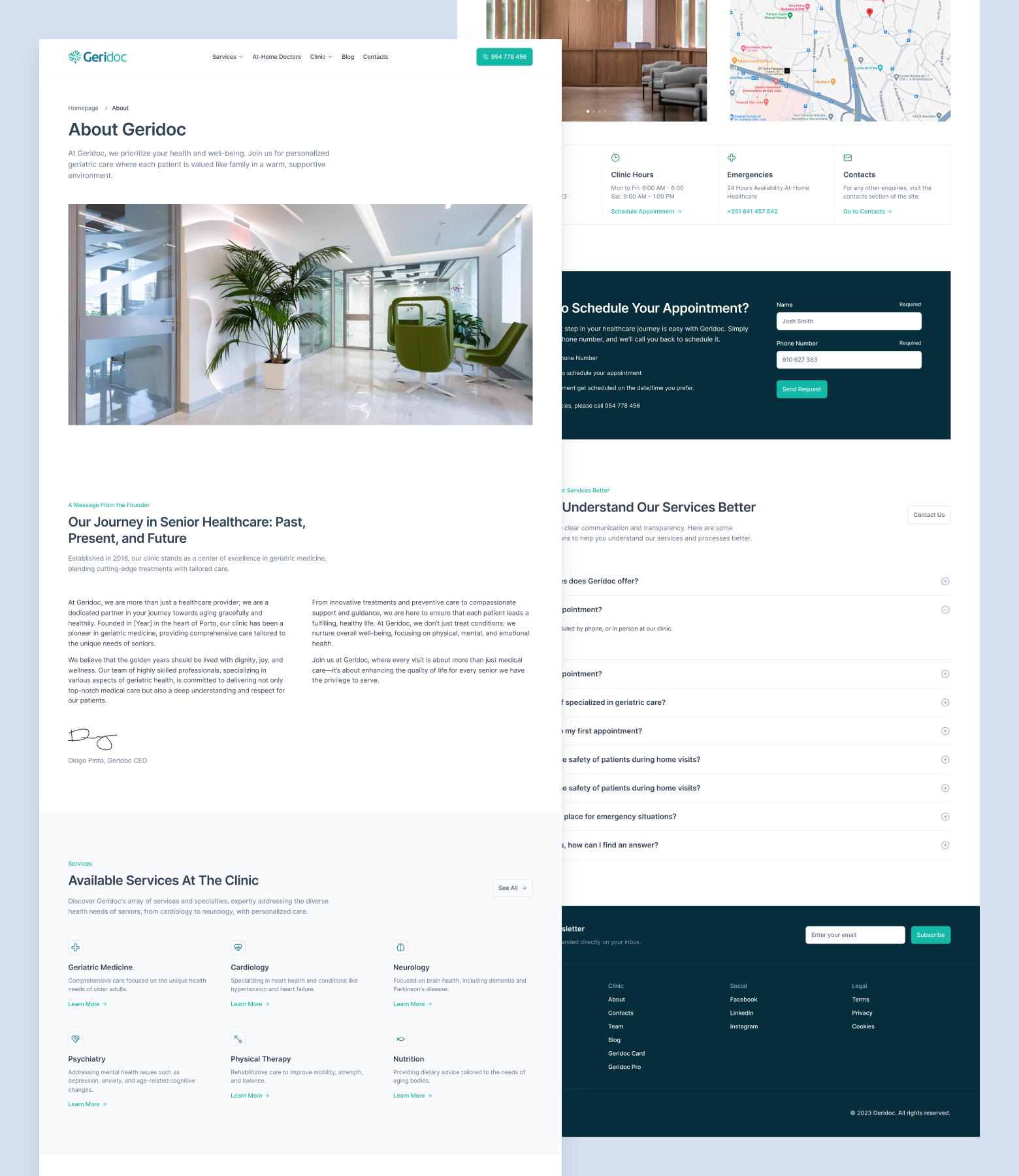 About page for GeriDoc marketing website