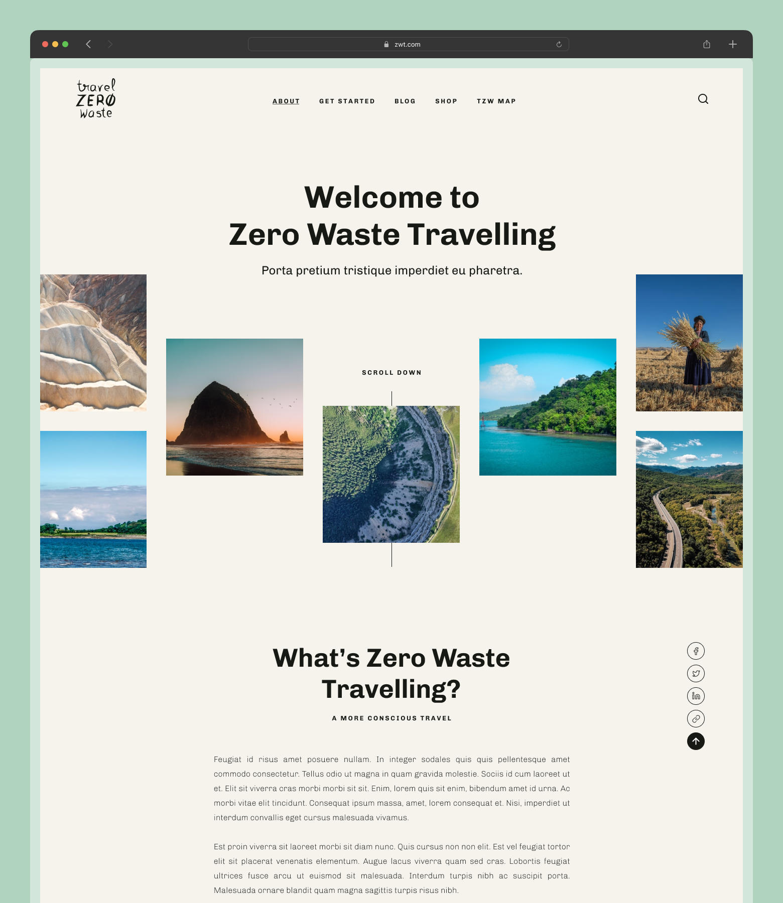Home page for Zero Waste Travel